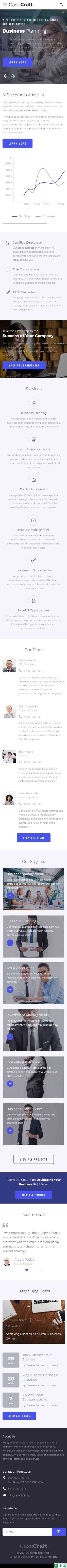 企业事务管理咨询网站模板-手机预览